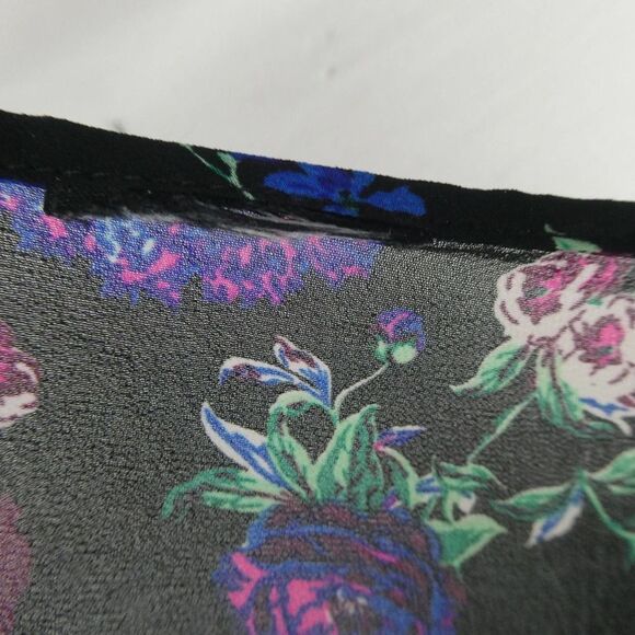 Torrid Black Floral Semi Sheer Hi Low Tank Top Blouse Sleeveless Pink Blue Tunic - Picture 7 of 10